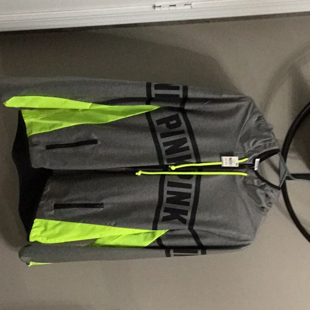 Victoria secret pink size med/large. Gray with black and neon green.